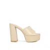 Rag & Co Shuri Open Toe High Block Heel Sandals In Beige In Neutral