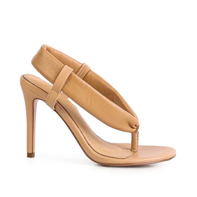 Rag & Co Women's Neutrals Singles Beige High Heeled Thong Sandals