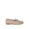 Rag & Co Women's Neutrals Taranis Monochromatic Horsebit Real Leather Loafers In Beige In Beige/black