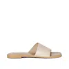 Rag & Co Tatami Latte Soft Leather Classic Leather Slide Flats In Black