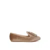Rag & Co Women's Neutrals Tromso Iconic Tassel Detail Velvet Loafers In Beige By  In Black