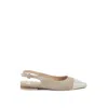 Rag & Co Women's Neutrals Uwaha Genuine Leather & Real Suede Slingback Flats In Beige In Beige/black