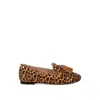 Rag & Co Women's Niloha Studs & Tassels Detail Leopard Loafers In Leopard In Black