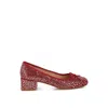 Rag & Co Women's Ningen Leopard Print Block Heel Ballerinas Dark Red In Red