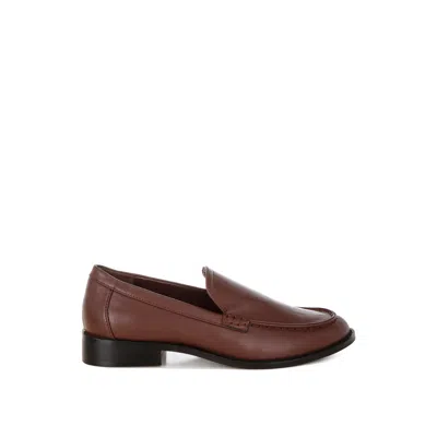 Rag & Co Women's Ninto Low Heel Pleather Loafers In Brown By  In Multi