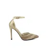 Rag & Co Women's Nobles Gold Rhinestone Patterned Stiletto Sandals By  In Gold