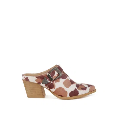 Rag & Co Women's Nometa Faux Suede Buckle Detail Mules In Neutral