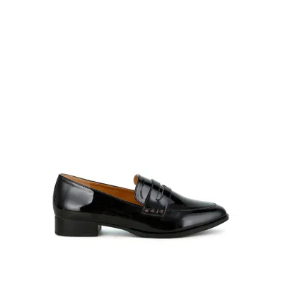 Rag & Co Women's Noshiya Black Patent Pleather Penny Loafers By