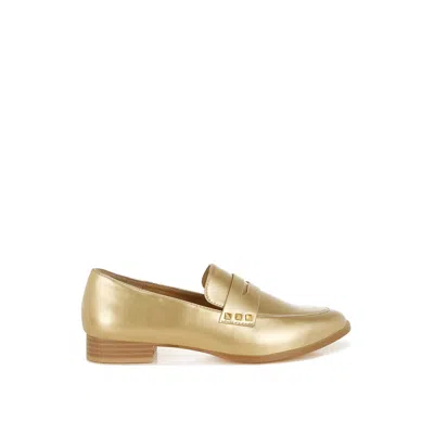 Rag & Co Women's Noshiya Gold Patent Pleather Penny Loafers In By