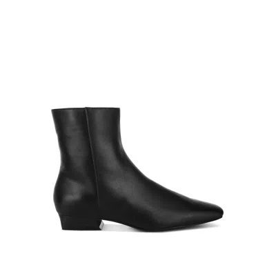 Rag & Co Women's Obita Flared Heel Genuine Leather Boots In Black