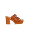 Rag & Co Kenna Double Buckle Strap Platform Sandal In Brown