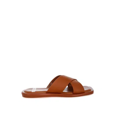 Rag & Co Women's Orange Shosa Genuine Leather Criss-cross Flats In Tan By  In Brown