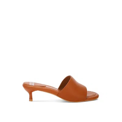 Rag & Co Women's Orange Vizzini Kitten Heel Sandals In Tan By