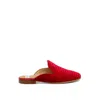 Rag & Co Women's Ouzini Velvet Textured Slip On Mules In Red In Red