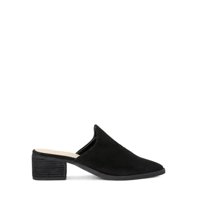 Rag & Co Women's Palma Black Stacked Heel Mules