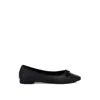 Rag & Co Paper Rings Raffia Ballet Flats In Black