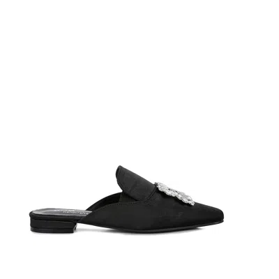 Rag & Co Women's Perrine Diamante Jewel Satin Mules In Black