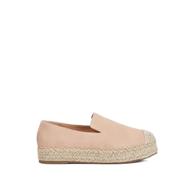 Rag & Co Women's Pink Ellerie Soft Suede Flatform Heel Espadrilles In Blush By