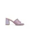 Rag & Co Audriana Lilac Textured Block Heel Sandals In Pink/purple