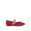 Rag & Co Women's Pink / Purple Flavia Diamante Brooch Glitter Ballerinas In Fuchsia In Pink/purple