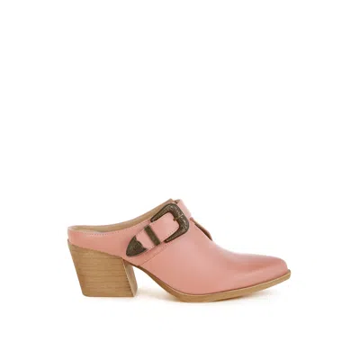 Rag & Co Women's Pink / Purple Holler Carved Buckle Statement Mules In Pink In Pink/purple
