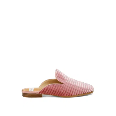 Rag & Co Women's Pink / Purple Ouzini Velvet Textured Slip On Mules In Pink In Pink/purple