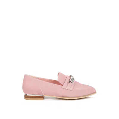 Rag & Co Women's Pink / Purple Ricka Chain Embellished Loafers In Pink In Pink/purple