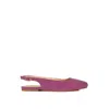 Rag & Co Women's Pink / Purple Sozani Genuine Suede Leather Slingback Flats In Fuchsia In Pink/purple