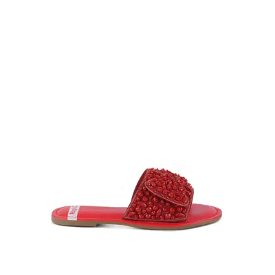 Rag & Co Women's Pipa Big Bow Beaded Flats In Red By