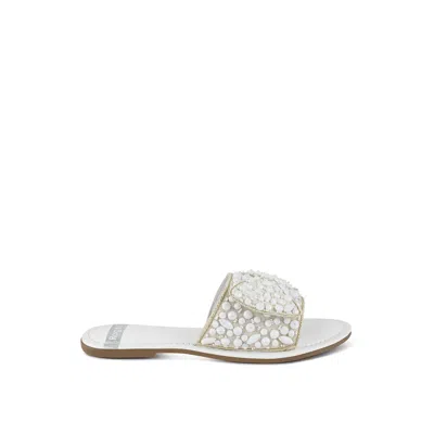 Rag & Co Women's Pipa Big Bow Beaded Flats In White By