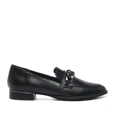 Rag & Co Women's Pola Black Leather Horsebit Loafers