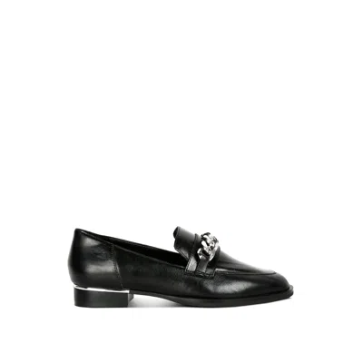 RAG & CO WOMEN'S POLA BLACK LEATHER HORSEBIT LOAFERS BY RAG & CO