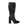 Rag & Co Presto Black Stretchable Satin Long Boot In Black