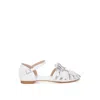 Rag & Co Women's Ramita Horsebit Fringe Flat Sandals White In White