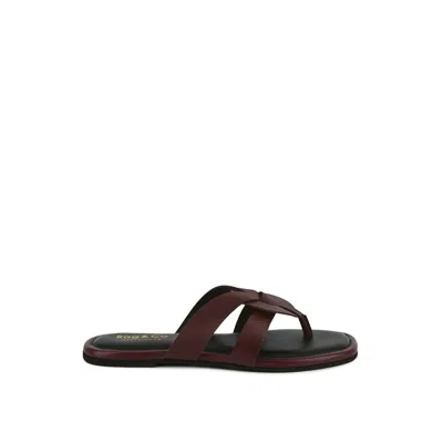 Rag & Co Women's Red Angeles Burgundy Flat Slip Ons In Burgundy By