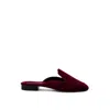 Rag & Co Women's Red Batiste Burgundy Velvet Handcrafted Mules In Red