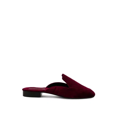 Rag & Co Women's Red Batiste Burgundy Velvet Handcrafted Mules