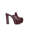 Rag & Co Women's Red Bauhaus Burgundy Croc Pattern Heeled Platform Mules In Red