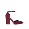 Rag & Co Women's Red Culver Rhinestone Embellished Block Heel Sandals In Burgundy In Red