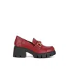 Rag & Co Evangeline Womens Chunky Platform Loafers In Red
