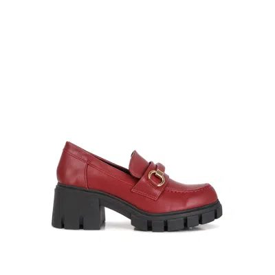 Rag & Co Women's Red Evangeline Chunky Platform Loafers In Burgundy By