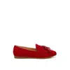 Rag & Co Women's Folklore Micro Suede Tassel Loafers Red