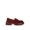 Rag & Co Women's Red Honora Suede Chunky Loafers In Burgundy In Red