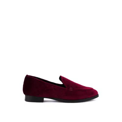 Rag & Co Women's Red Luxe-lap Burgundy Velvet Handcrafted Loafers In Pink