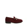 Rag & Co Women's Red Maestro Diamante Embellished Horsebit Loafers In Burgundy