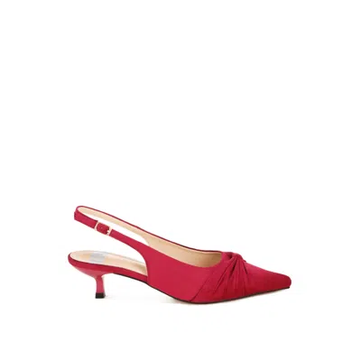 Rag & Co Women's Red Salvia Ruched Pointed Toe Slingback Heels In Burgundy By