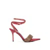 Rag & Co Women's Red Zurin Burgundy High Heeled Diamante Sandals In White