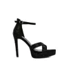 Rag & Co Regalia Black Rhinestone Embellished Stiletto Sandals In Black