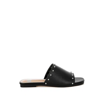 Rag & Co Women's Renaldi Genuine Leather Studded Slip-on Flats In Black
