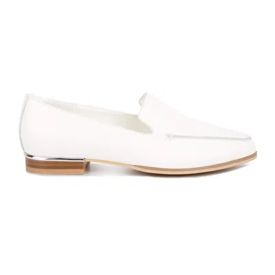 Rag & Co Women's Richelli Metallic Sling Detail Loafers In White By